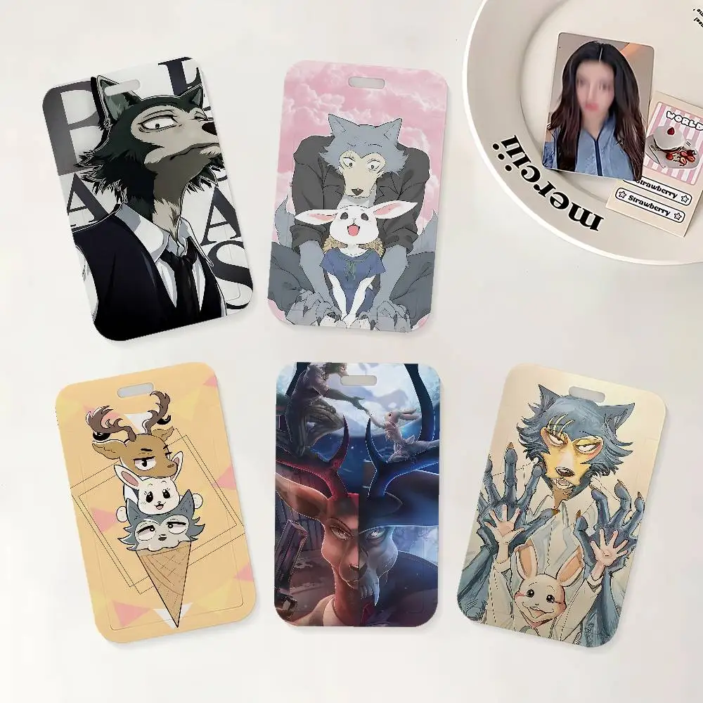 Porta credenciales de Anime B-Beastars con correa para el cuello para oficina, escuela, tarjeta de identificación, estuche para credenciales