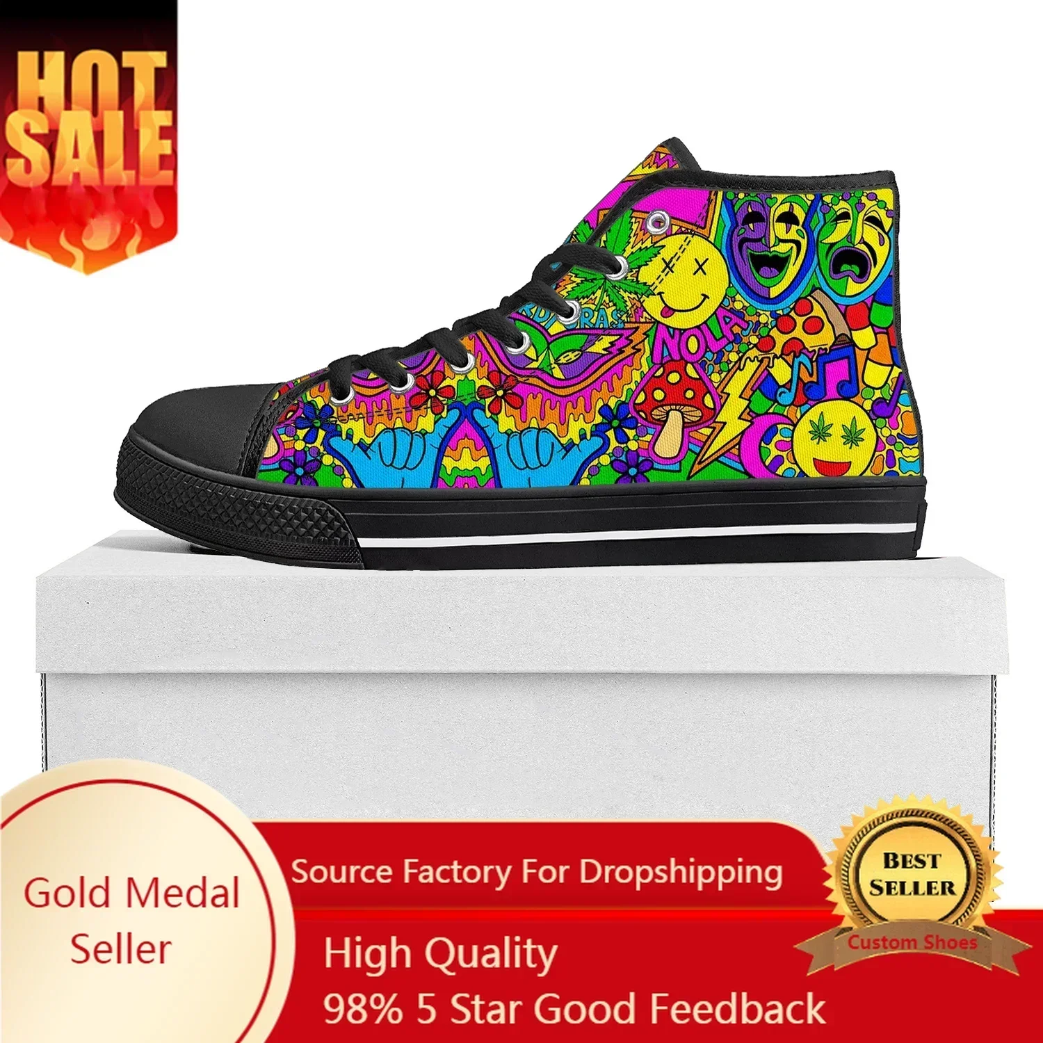 

Funny Retro 80s 90s Icons High Top High Quality Sneakers Mens Womens Teenager Canvas Sneaker Custom Made Shoe Couple Shoes