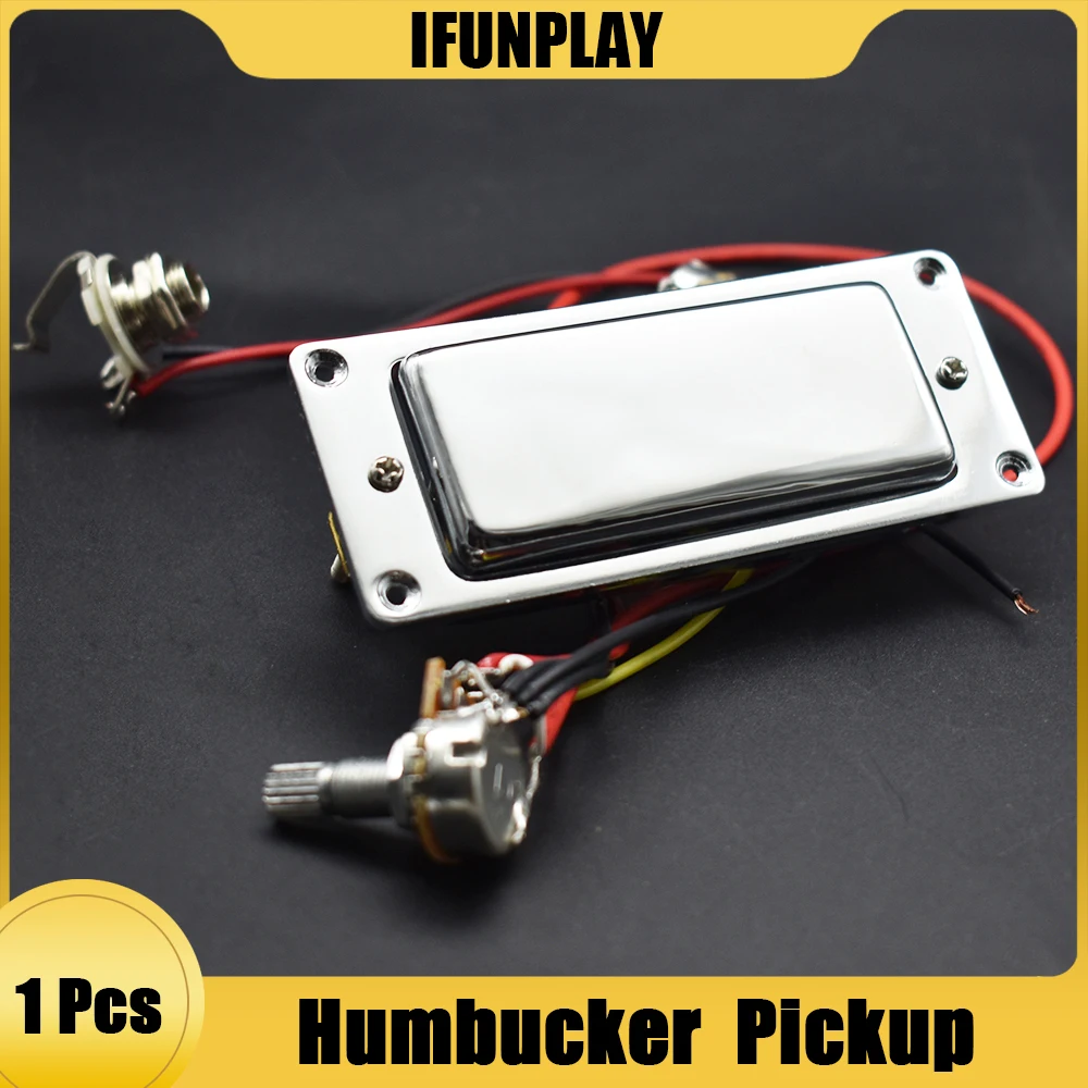 Mini Electric Guitar Humbucker Pickup with 1T1V Tone Volume Control 6.35MM Output for LP Electric Guitar