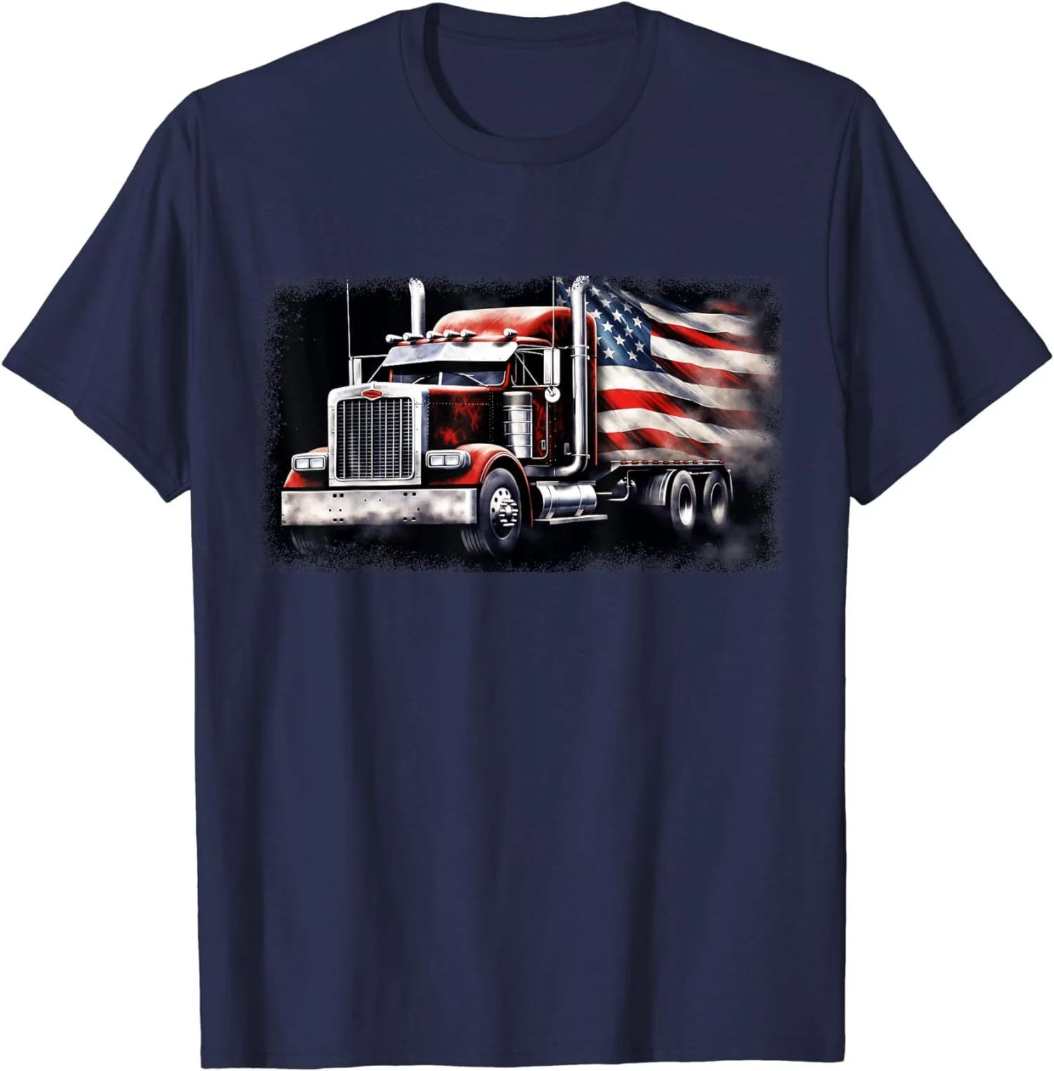 

US American Flag Semi Truck Driver Trucker Gifts Unisex T-Shirt