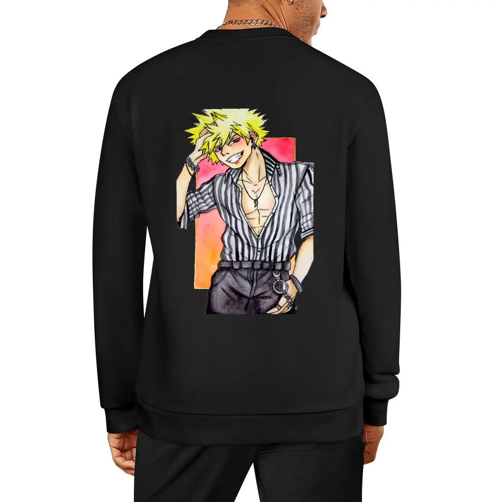 

Katsuki Bakugou Watercolor Pullover anime clothes clothes for men men's clothes tracksuit winter man sweatshirt