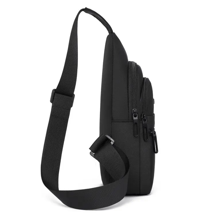 Borsa a tracolla da uomo nuova Borsa a tracolla impermeabile in tessuto di bue Sport Casual Piccola Bapa Borsa a petto Materiale in nylon Chiusura con cerniera Per il tempo libero...