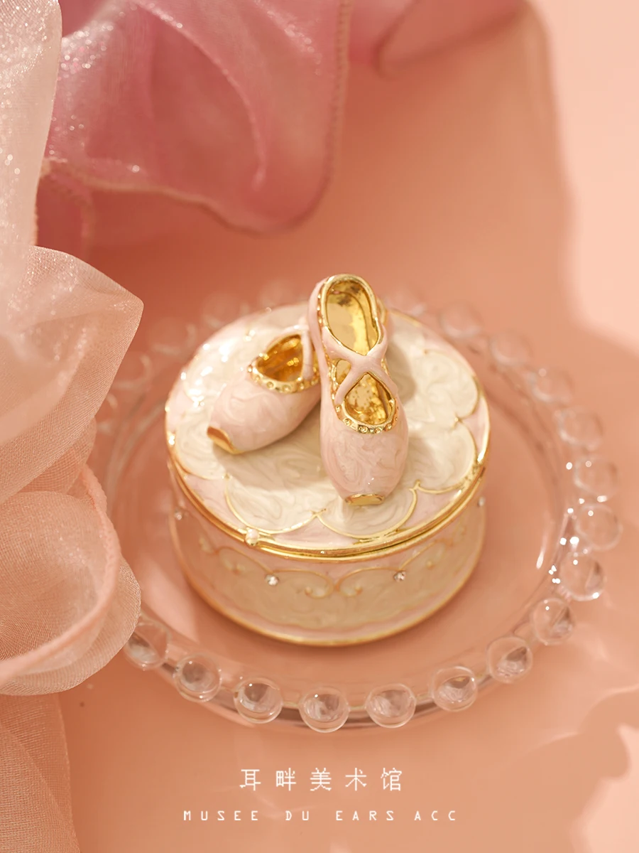 Ballet Shoes Enamel Jewelry Box Proposal Ring Box Gift Knickknack