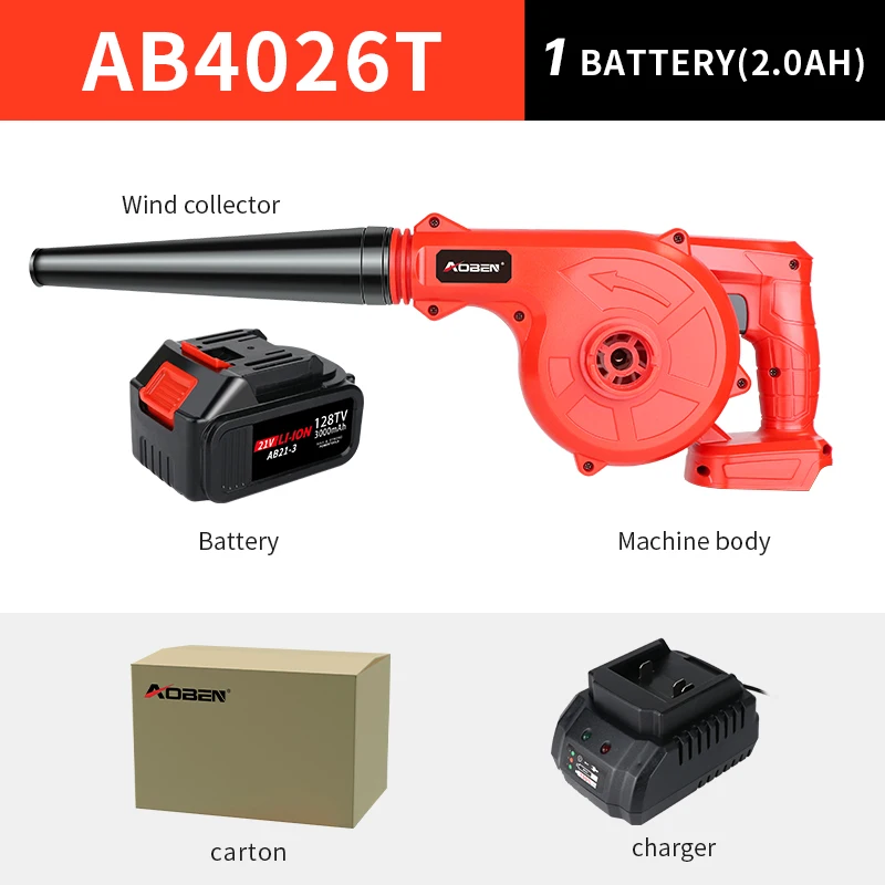 

AOBEN 21V Cordless Electric Air Blower Blowing and Vacuum Dual Use Wireless Blower Computer Dust Collector Car Vacuum Cleaner