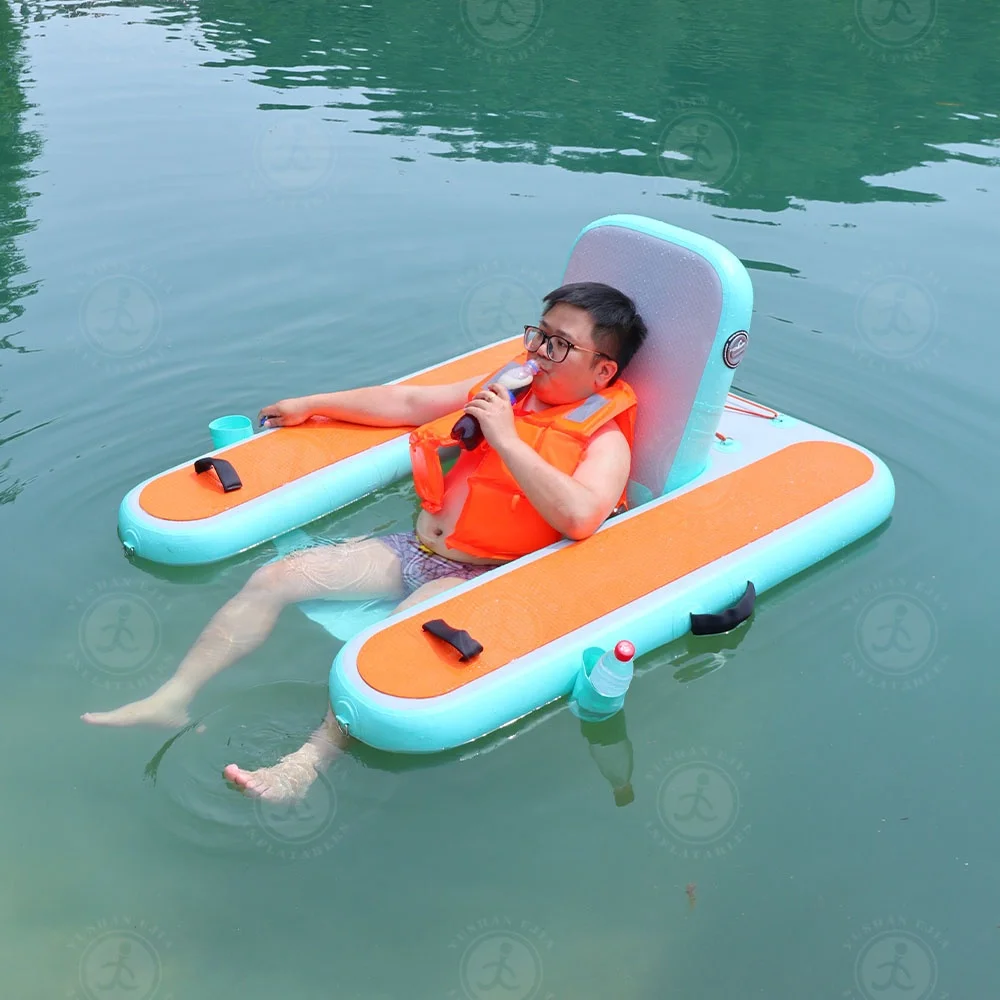 Drop Stitch Portable Inflatable Chaise Lounger Single Person Floating Sofa For Pool Outdoor Picnic Leisure
