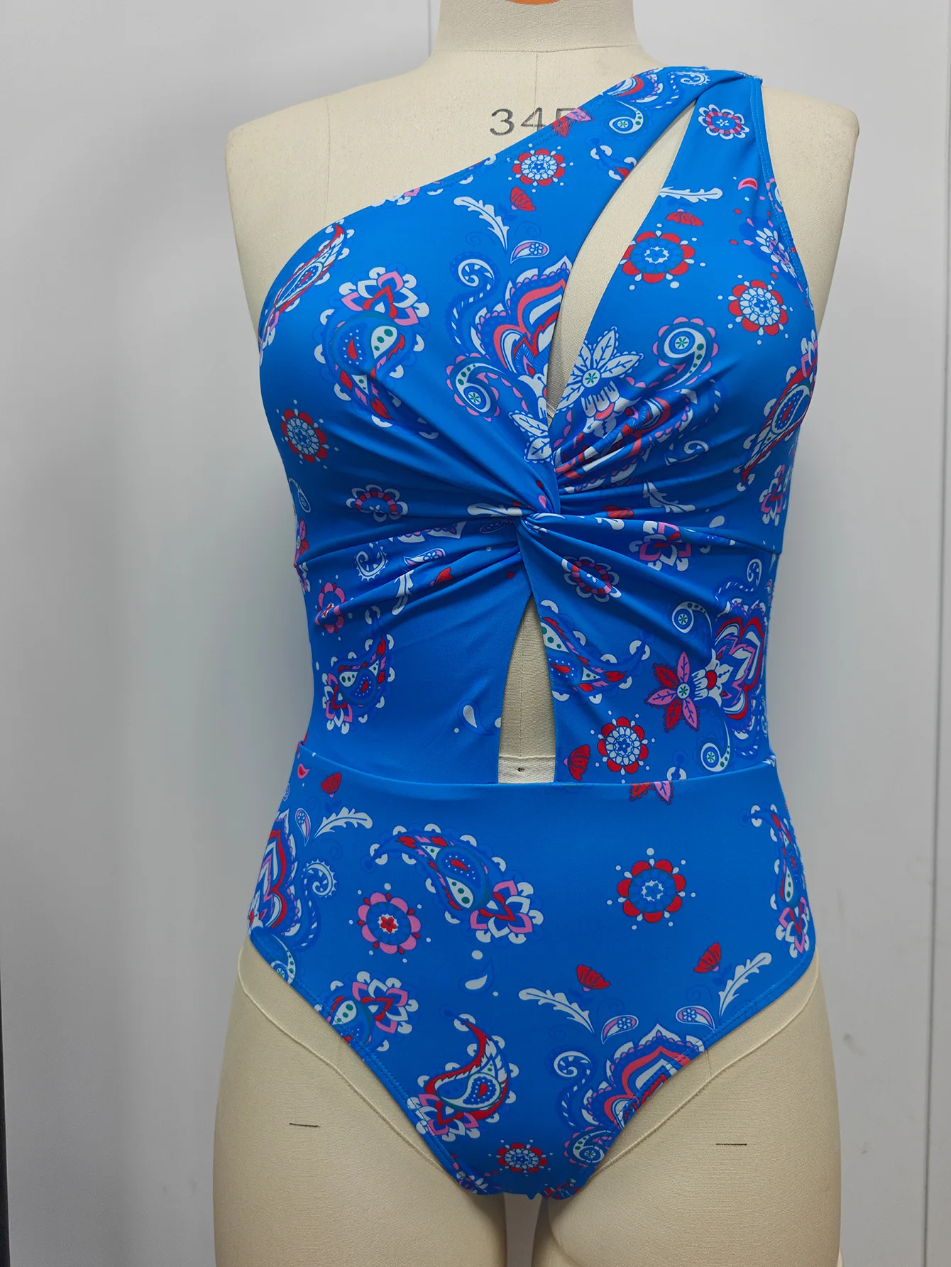 2026 feminino de um ombro maiô de uma peça assimétrico alças cruzadas sexy bodycon monokini azul cortar bodysuit feminino novo