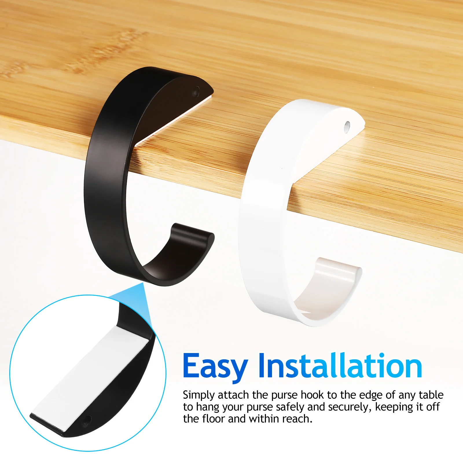 2pcs Bag Hanging Table Purse Hanger Desk Backpack Handbag Holder Metal Hanging Hook Purse Hook For Table Desk Accessories