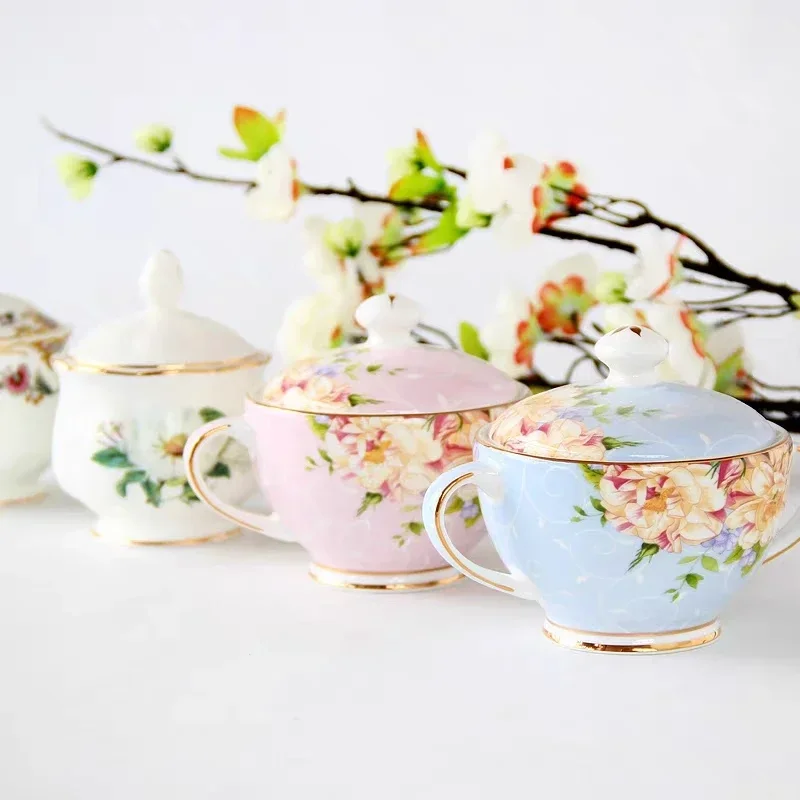European Style Sugar Bowl for Coffee High-grade Porcelain British English Afternoon Tea Set Accessories Coffeeware Kitchenware