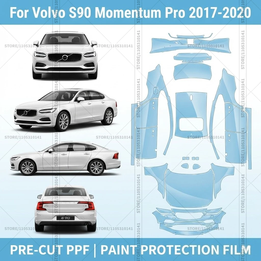 

Pre-Cut Paint Protection Film PPF Transparent Car Film Automotive PPF Full Vehicle For Volvo S90 Momentum Pro 2017-2020