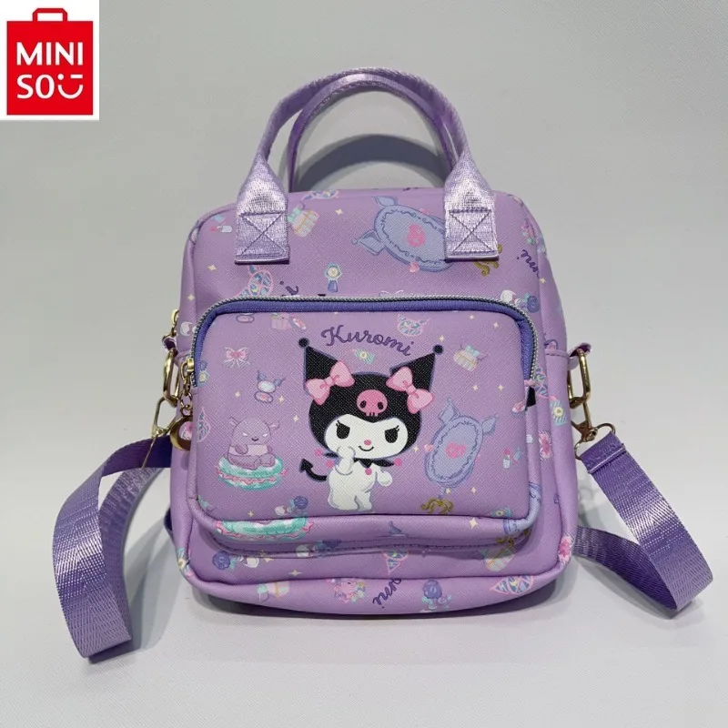 MINISO Sanrio Fashion Large Capacity High Quality PU Leather Handbag Dual purpose Women's Sweet Hello Kitty Jade Guigou Handbag