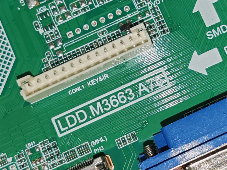 LDD.M3663.A75  Three in one TV motherboard, physical photo, tested well for 1366x768 75v 300ma