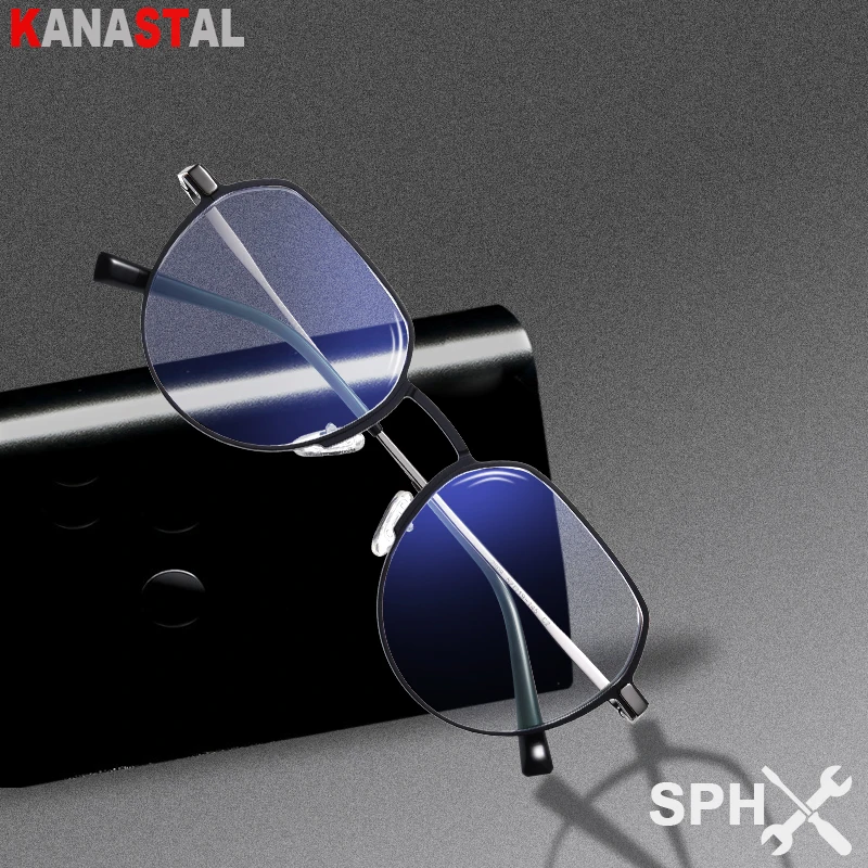 

Optical Prescription Reading Glasses Men Women Blue Light Blocking CR39 Myopia Presbyopic Eyewear Pure Titanium Eyeglasses Frame