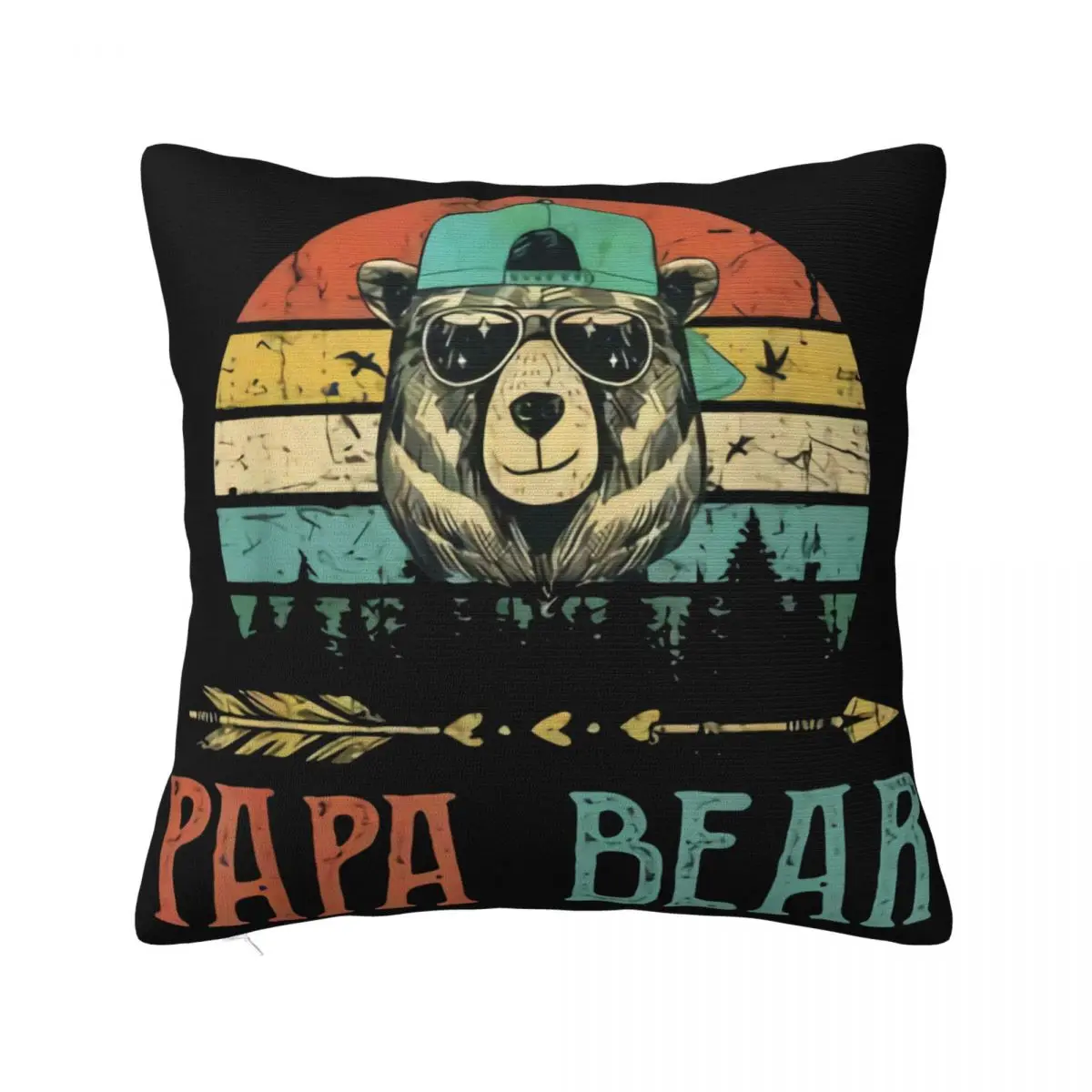 Papa Bear Swea Vintage Dad Wildling Father's Day Father Swea Humor Colour Interested Pillow Case