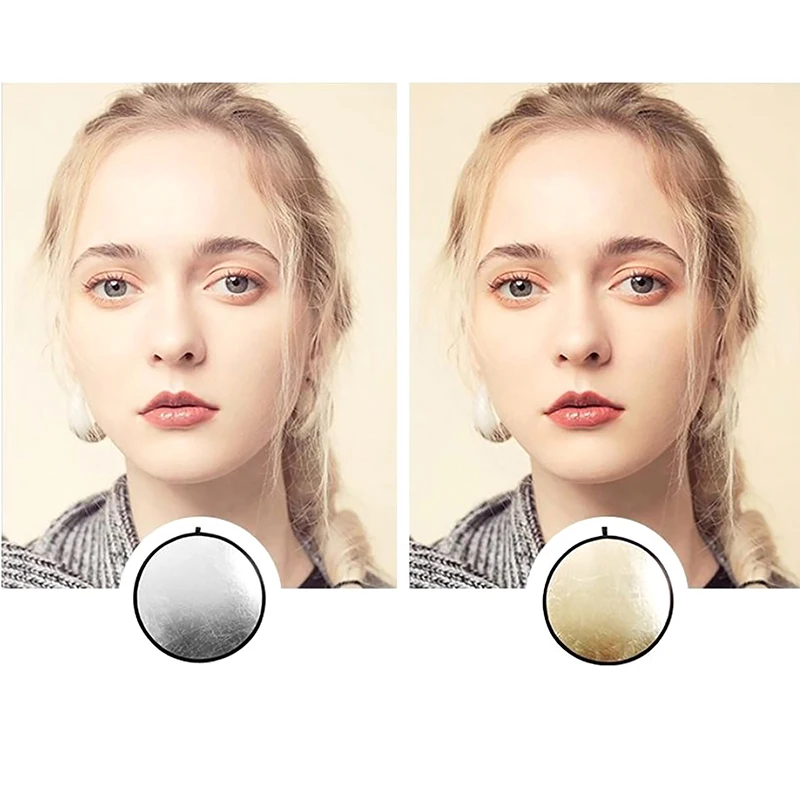 2in1 30cm Gold/Silver/White Portable Folding Handheld Photograph Reflector With bag