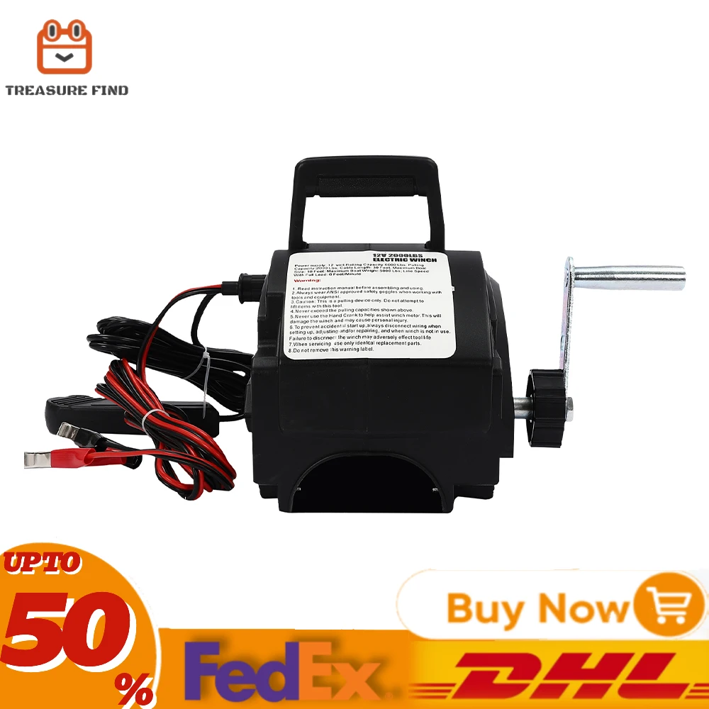 

12V DC Electric Winch Powerful Electric Rope Winch Dual Control Modes Towing,With Boat Rope Pulley Remote Control