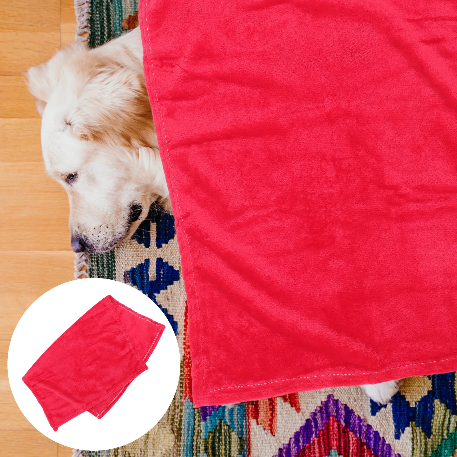 

Solid Color Pet Blanket Bright Comfy Fleece Flannel Lightweight Yet Warm Gift for Home Travel