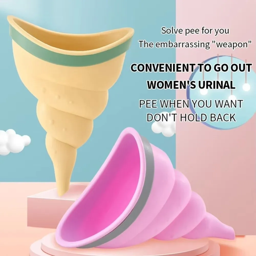 

High Elasticity Silicone Urinals Softness Lightweight Female Stand Up Urination Toilet Reusable Emergency Pee Funnel Car