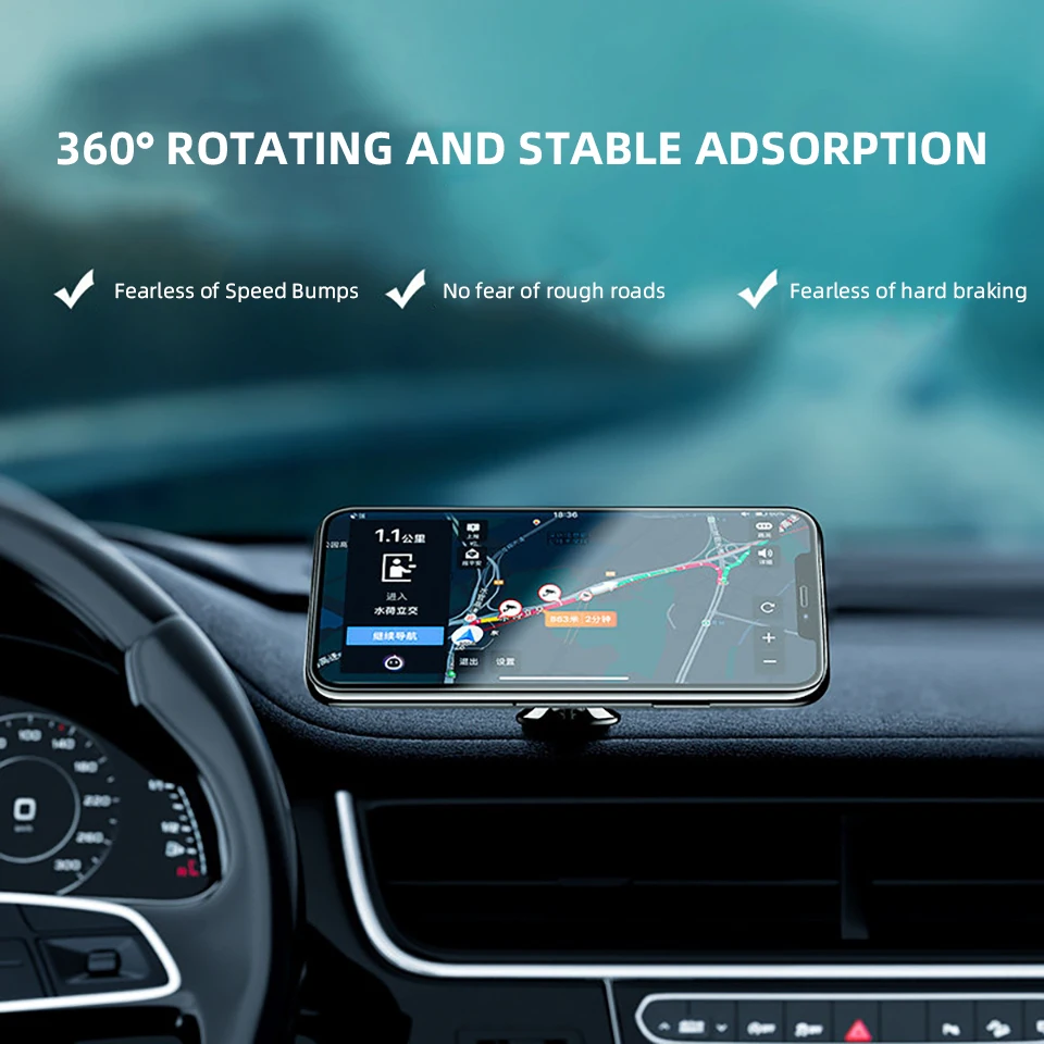 1/3PCS Car Mobile Phone Metal Holder 360 ° Magnetic Suction Cup Strong Magnetic Force Specific Navigation Fixed Support Patch