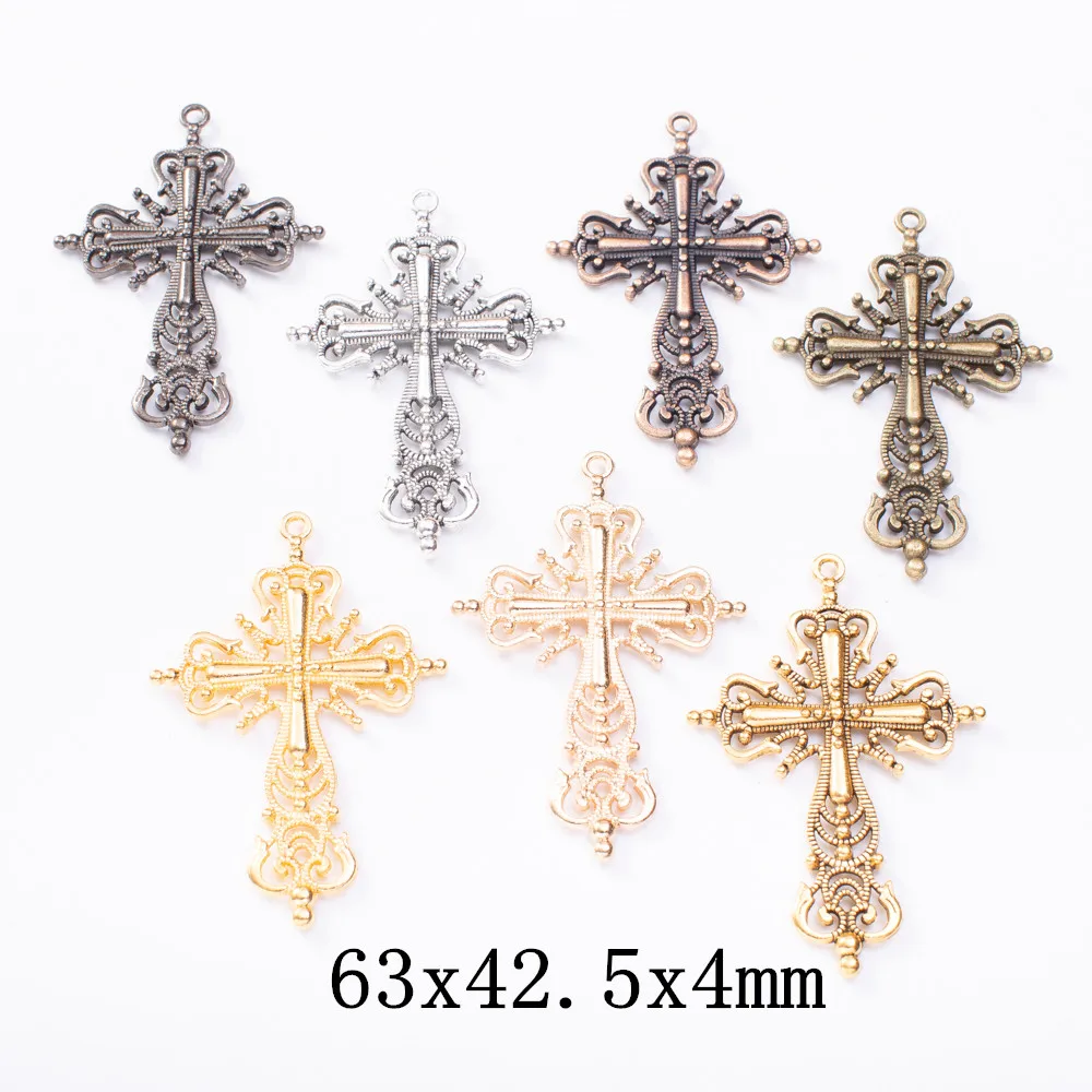 4 pieces (cross) vintage zinc alloy charm metal pendant DIY jewelry discovery making accessories 1818