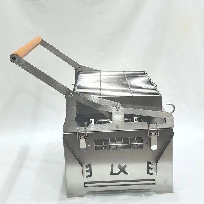 Flip-Style Grill Outdoor Camping Detachable Rotating Grid Grill Double-Sided Flip Two-Tier Top and Bottom Grilling view 2