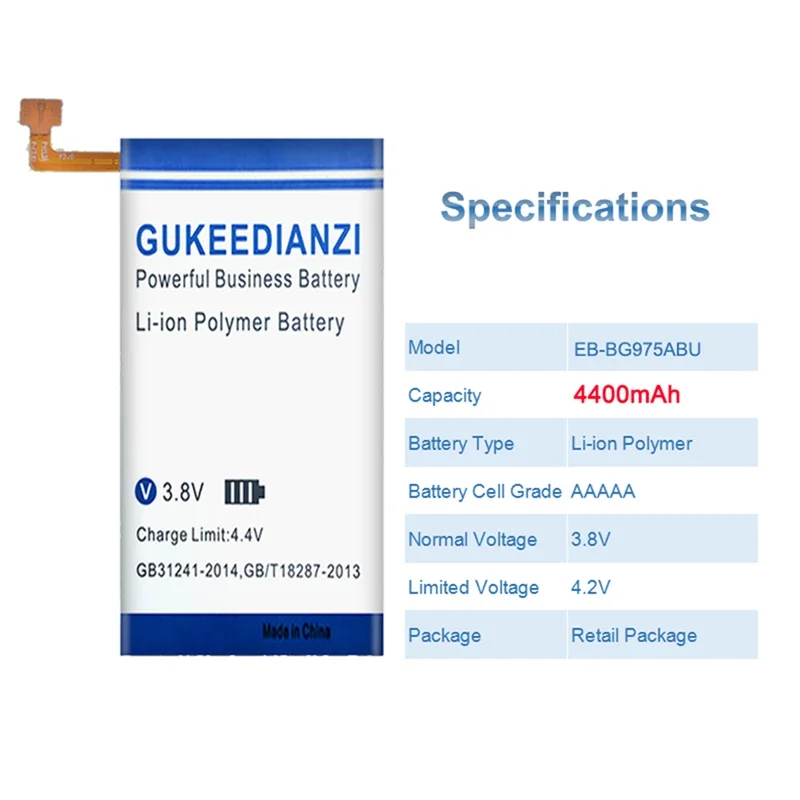 EB-BG975ABU Mobile Phone Battery For Samsung Galaxy S10 Plus S10+ SM-G975F/DS SM-G975U/W G9750 4400mAh High Capacity