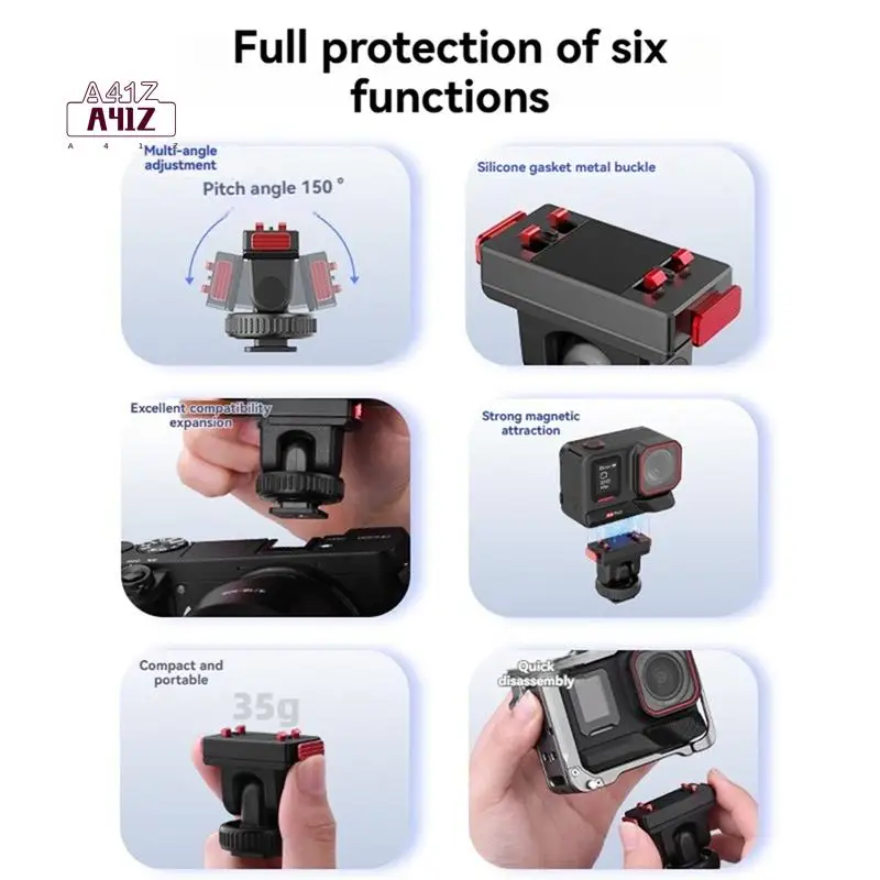 A41Z-Magnetic Adapter Mount For Insta360 Ace Pro 2 Foldable Quick Release Mount Base For Insta 360 Tripod Adapter Mount