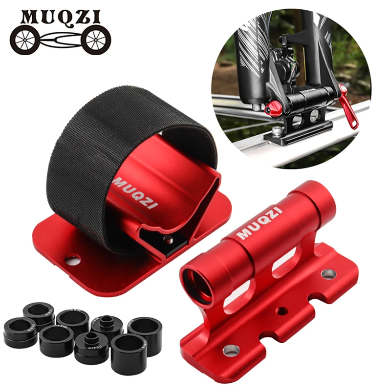 MUQZI Bike Car Carry Mount Rack MTB Road Bicycle Quick Release Thru Axle Carrier Fork Mount Car Roof Rack Bracket