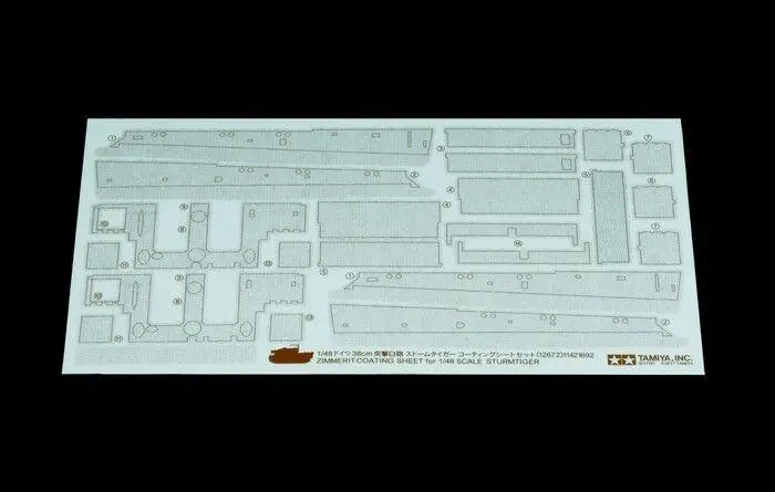 Tamiya 12672 Zimmerit Coating Sheet For 32591 1/48 German Sturmtiger Model