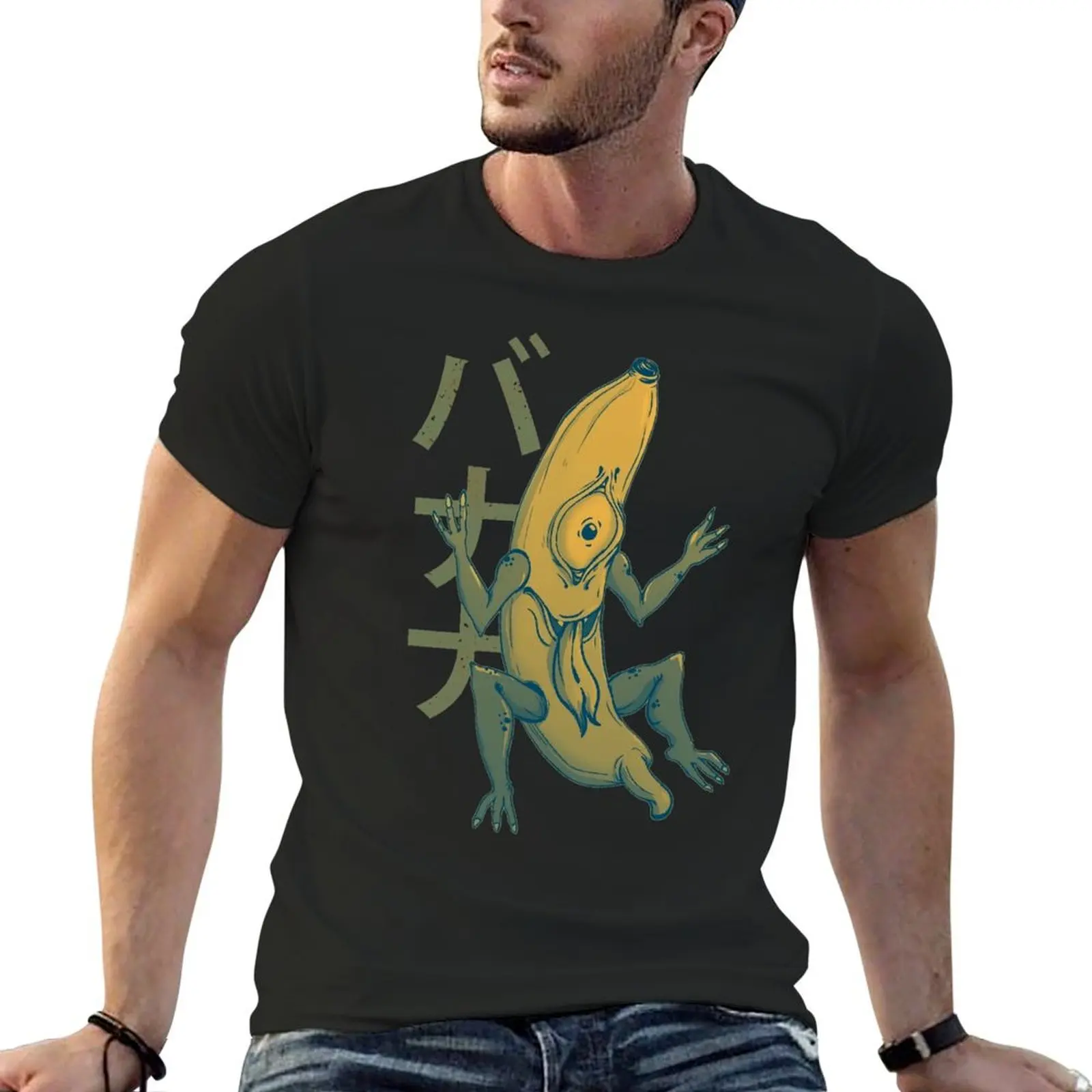 Yokai bananowy Demon na sprzedaż t-shirt z okrągłym dekoltem sarkastyczne t-shirty gorąca wyprzedaż rozmiar amerykański Fitness