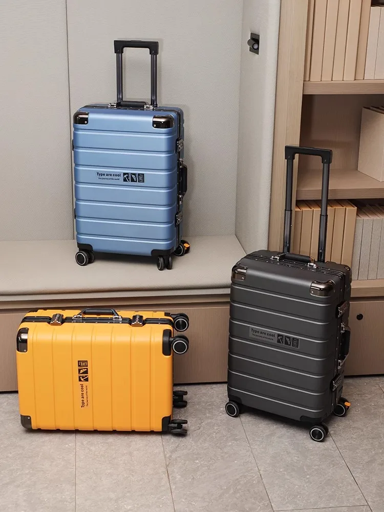 Valise à Roulettes avec Frein, Cadre en Aluminium, Boîte d'Embarquement de 20 Pouces, Serrure TSA, 28 Pouces, Grande Capacité