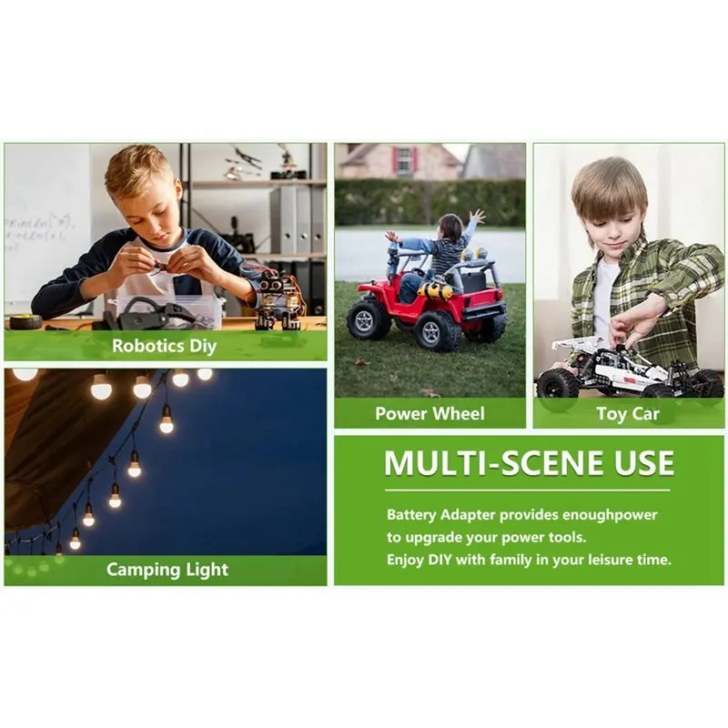 【TODAY-BUY】For Ryobi 40V Li- Battery Powered Wheel Adapter With Fuse And Switch For DIY Remote Control And Work Lights