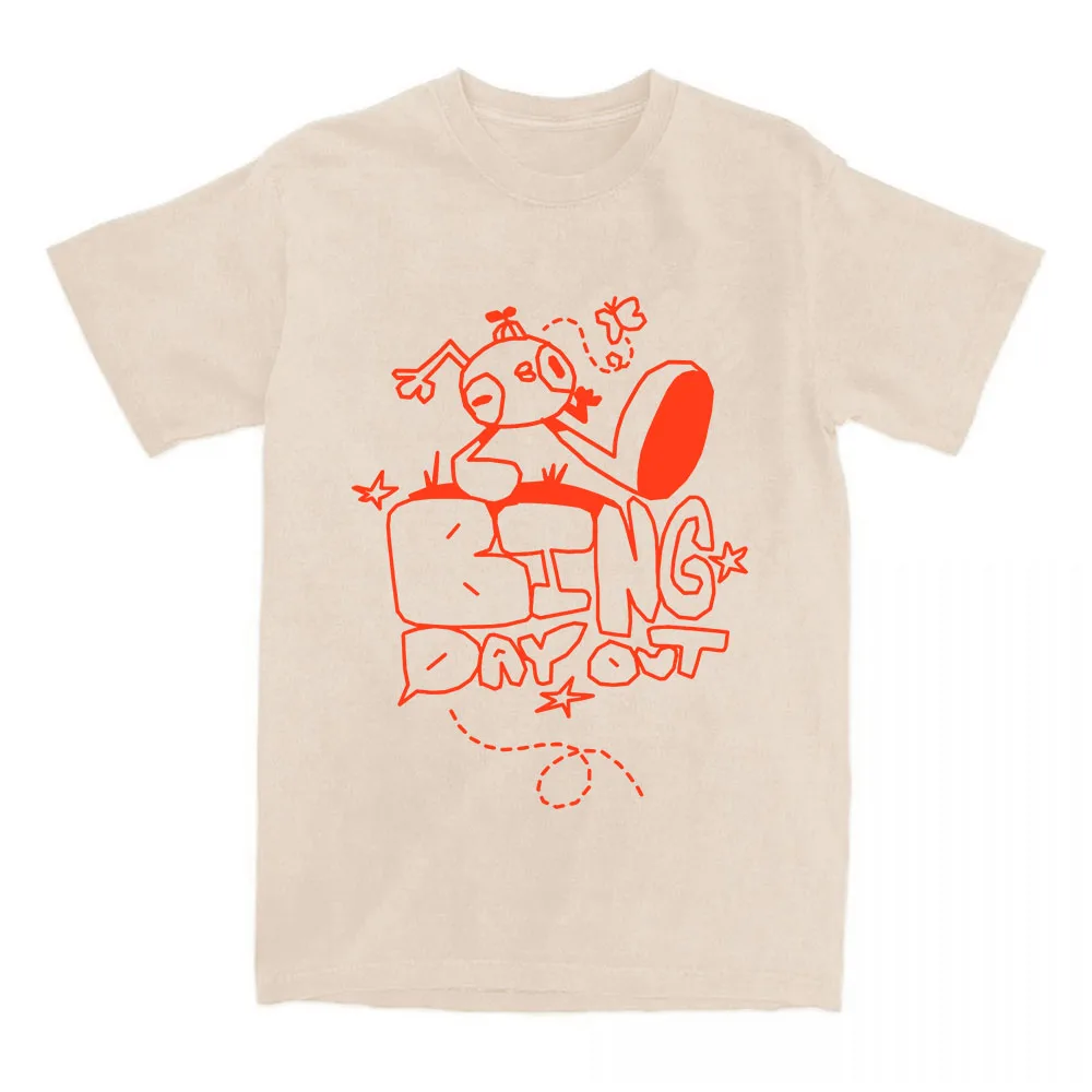 Game Peak Bing Day Out T-Shirt Loose Short Sleeve Cotton Female Tshirts Unisex Streetwear Hip Hop Graphic Printing Clothes Women