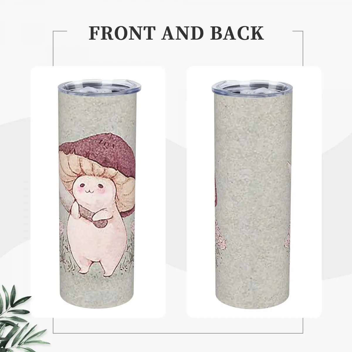 Let Me See What You Have Little Mushroom Stainless Steel Tumbler Vacuum Insulated Mug Thermal Cold Cup Straw With Lid 20oz