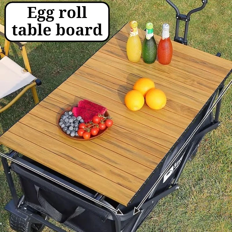 Outdoor Trolley Table Board Carbon Steel Durable Stable Dirt-resistant Egg Roll Folding Board Picnic Convenient Outdoor Tools