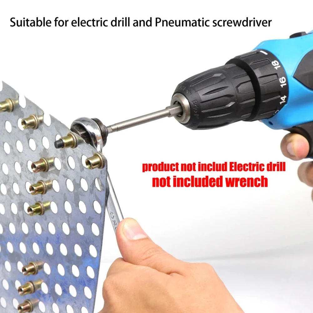 【Vendita di liquidazione】 Accessori per rivetti a testa piatta Set da 36 pezzi Set di strumenti per rivetti a mano con pistola per dadi con scatola M3 M4 M5 M6 M8 M10