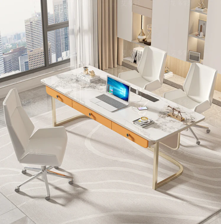 Light luxury desk rock slab consultation table modern simple negotiation table medical beauty beauty salon reception