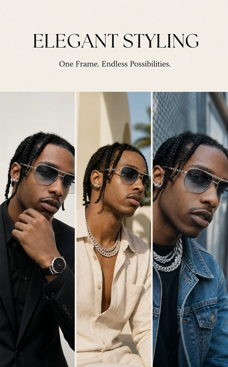 Retro Quadratische Sonnenbrille für Herren 2026 Luxusmarken-Designer Klassische Punk-Sonnenbrille für Männer Vintage Frühlings-Eyewear UV400-Schutz – Detail 8
