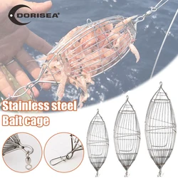 Stainless Steel Bait Thrower Cage Basket Feeder Holder Olive Shaped Freshwater Deep Sea Fishing Lure Tackle Pesca Accessory