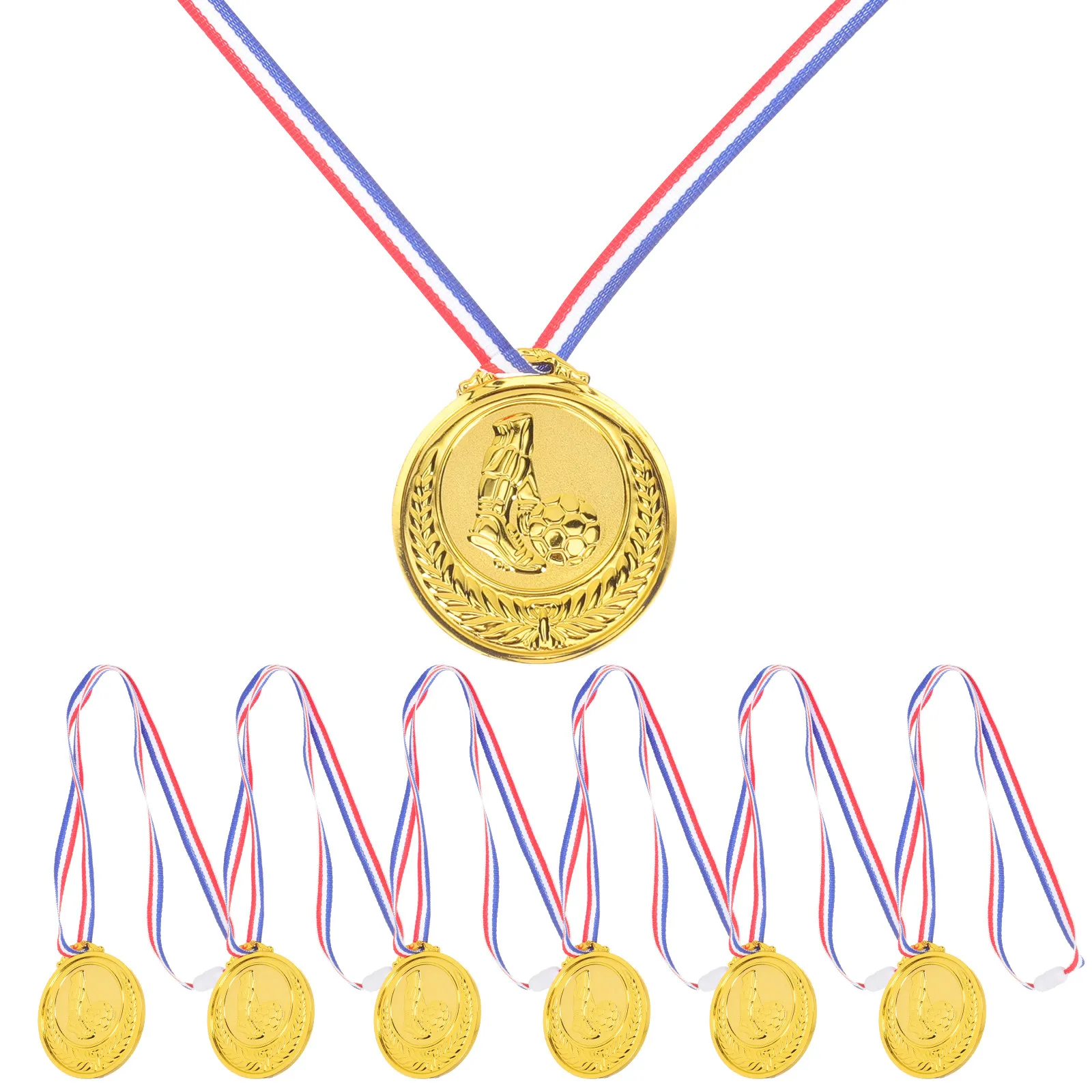 6Pcs Plastic Soccer Medals for Kids Award Medals for Sports Events Party Games School Competitions Children Champion Rewards