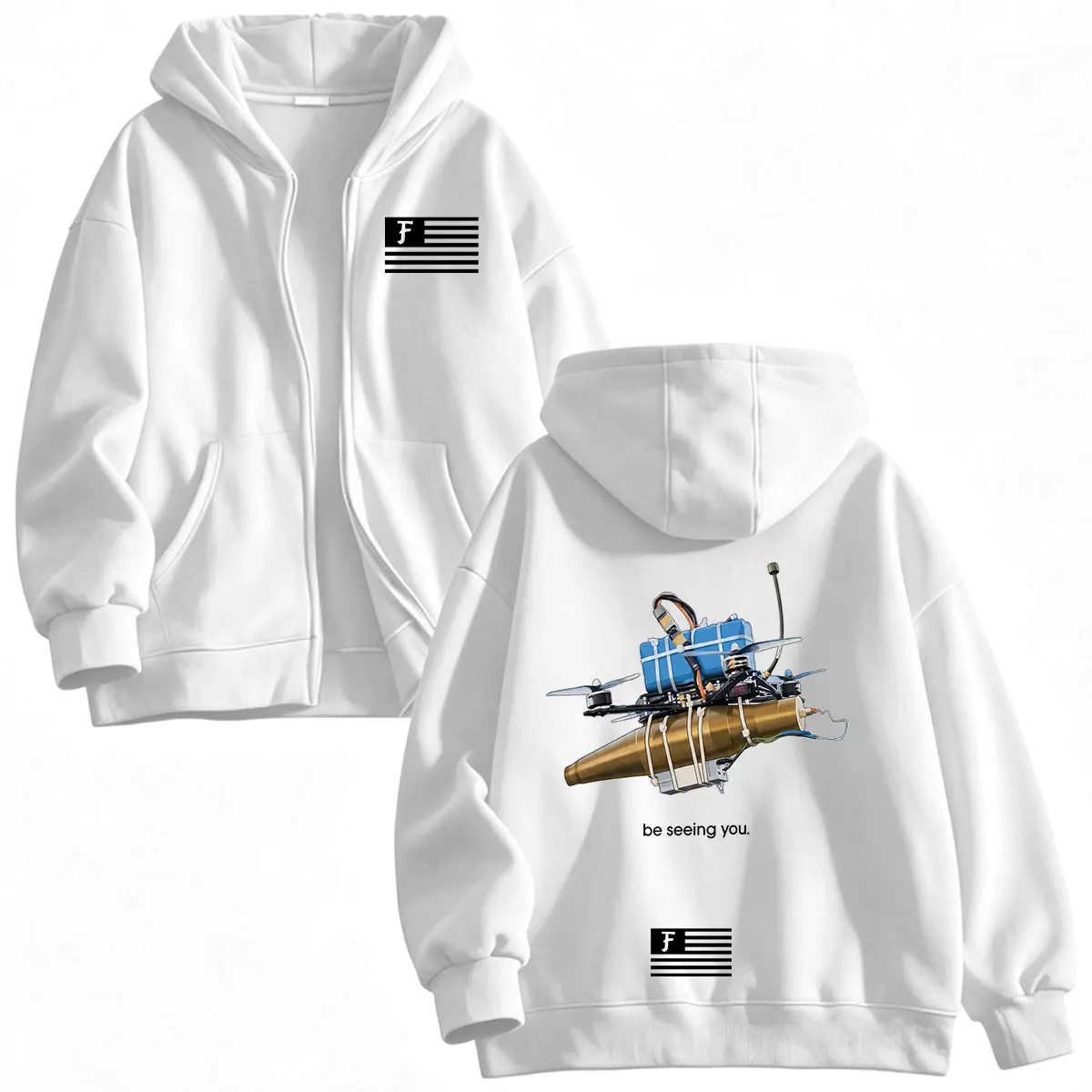 Forward Observations Group Be Seeing You Zipper Hoodies Herren Damen Kleidung Mode Langarm Kapuzenpullover mit Reißverschluss Jacke – Detail 4