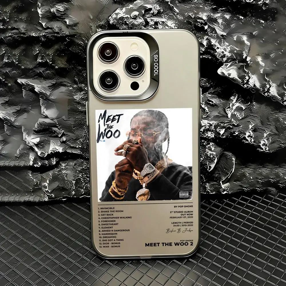 Rapper P-Pop S-Smoke Phone Case Matte Laser Aurora Case for iPhone 17 16 15 14 13 12 11 Pro Max Air Shockproof Cover view 4