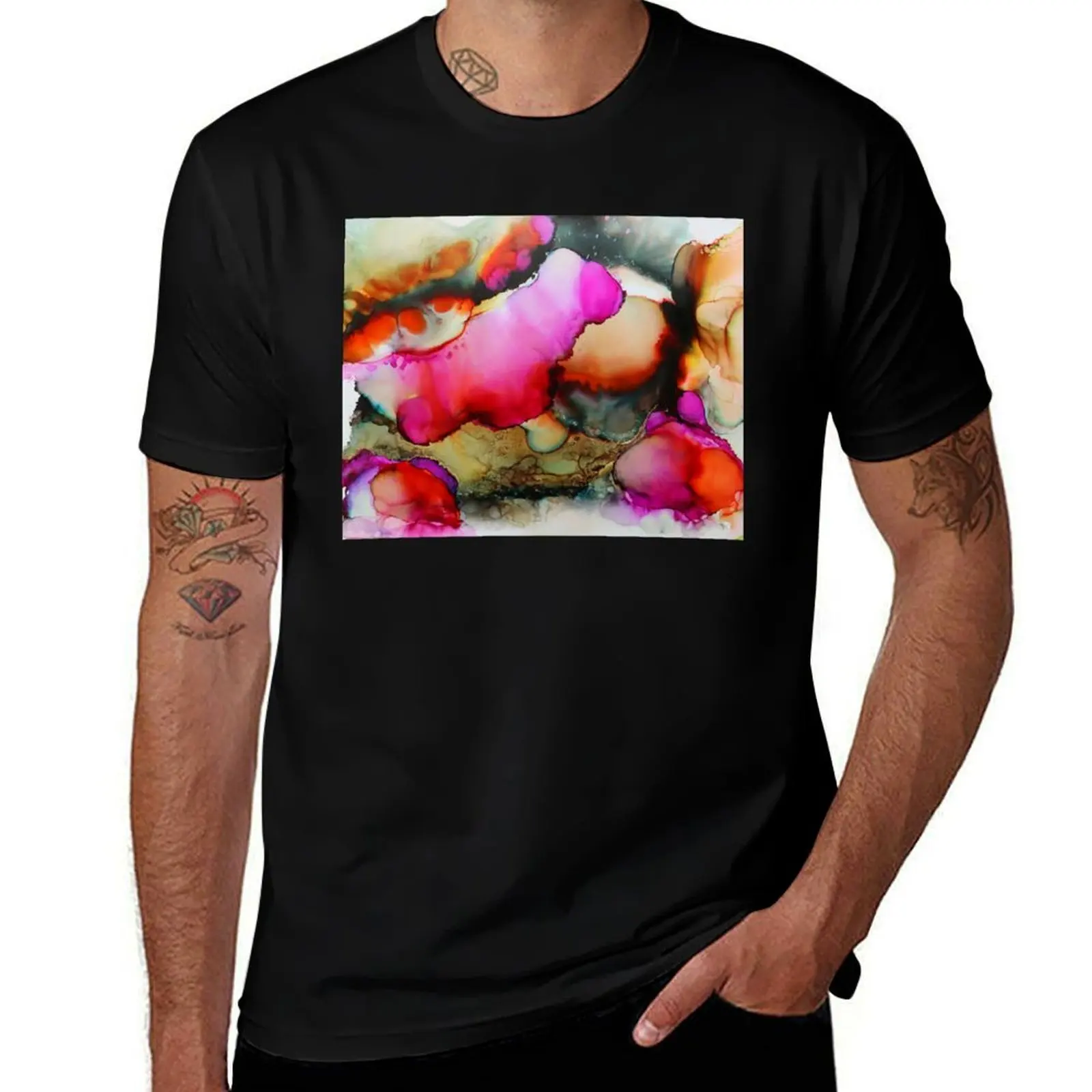 

Ink abstract T-Shirt summer clothes vintage anime shirt summer top for a boy t shirt for men
