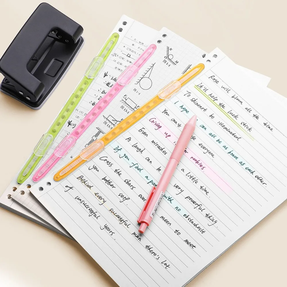 12pcs Quality 2 Hole Binding Clips Strip DIY Scrapbook Rainbow Colors A4 Paper Fasteners DIY Album Loose Leaf Clips School