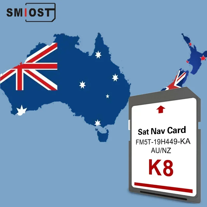 SMIOST for Ford Falcon Focus Escape Memory Card Sync2 Navigation SD GPS Map Card 8GB  AU NZ Maps 2022 Version FM5T-19H449-KA