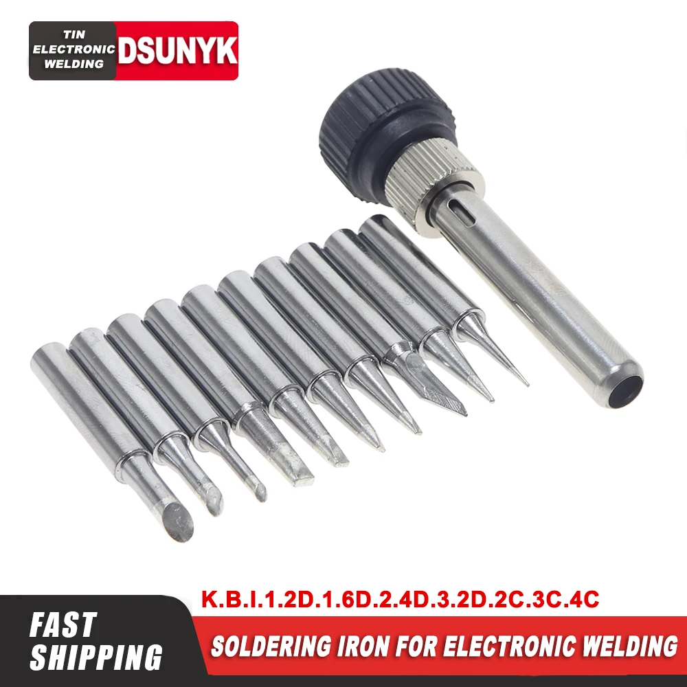 10pcs/lot Tip for Soldering Iron K/B/I/1.2D/1.6D/2.4D/3.2D/2C/3C/4C Welding Tips 900M-T Soldering Iron Tip For Rework Station