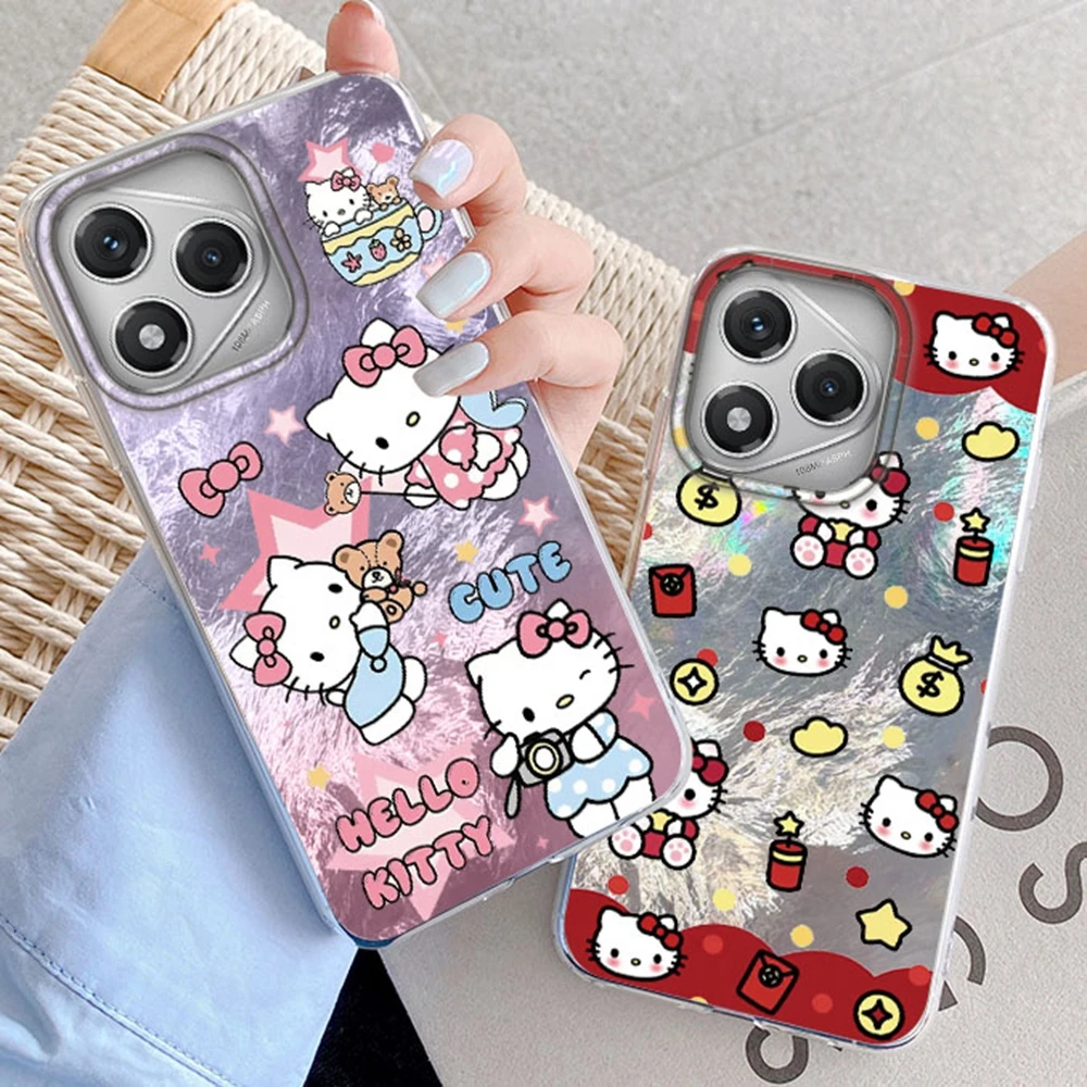 

Cute Cartoon Kitty Phone Case For Huawei Honor 400 200 Pro Magic7 6 5 Lite 90 Smart X9c X9a X8a X8b X8c X7c X6 Girls Funda Cover