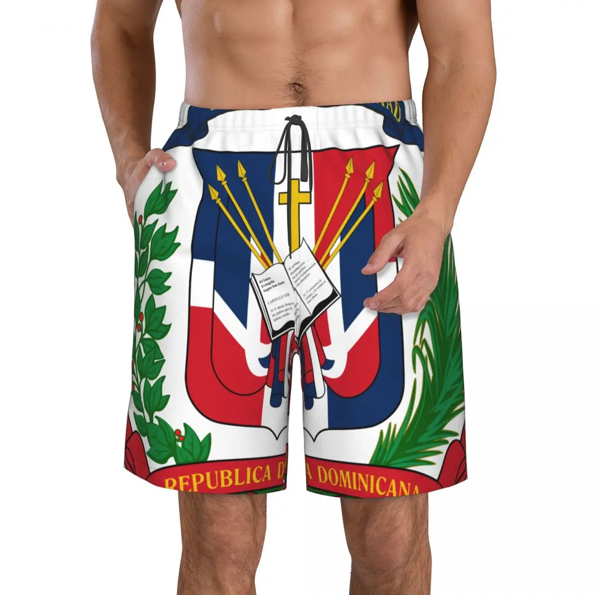 Mens Swimming Shorts Swimwear The Dominican Republic Men Trunks Swimsuit Beach Wear Boardshorts