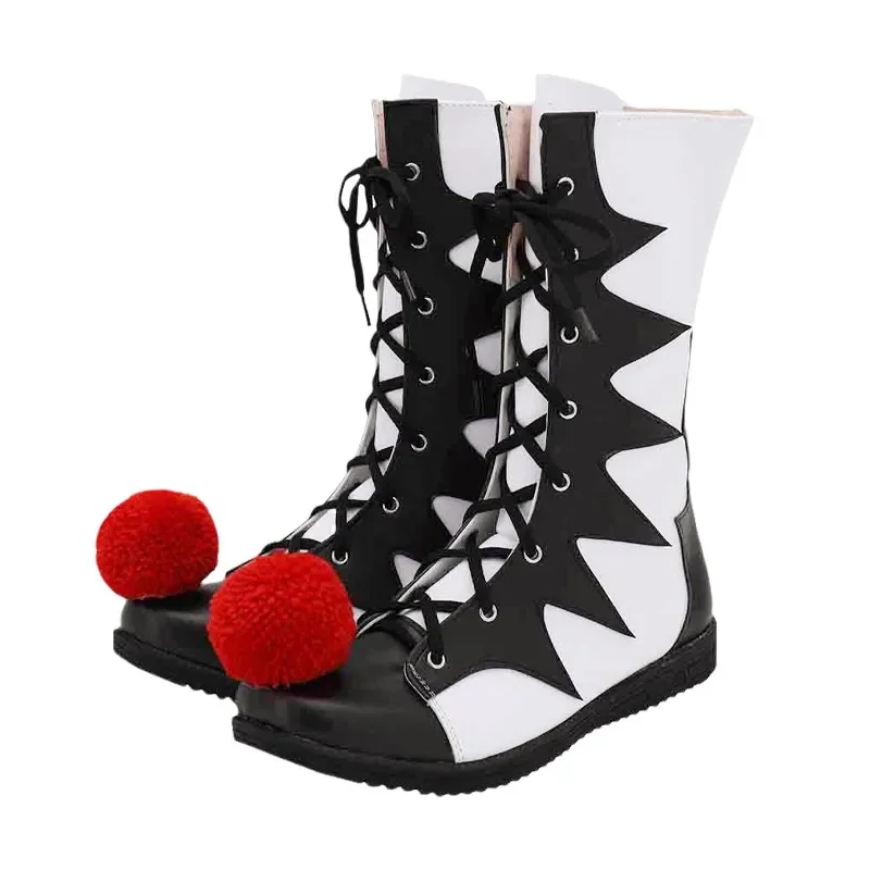 คอสเพลย์สีดํารองเท้ารุ่น Pennywise Horrible Clown Stephen King ฮาโลวีนที่กําหนดเองอุปกรณ์เสริมที่กําหนดเอง