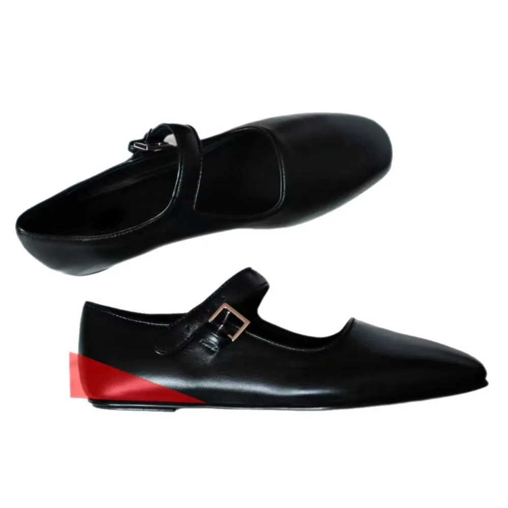 إبزيم بسيط من كلمة واحدة مع قاعدة ناعمة مسطحة من الأسفل أحذية ماري جين الفردية موديلات جديدة للسيدات #5