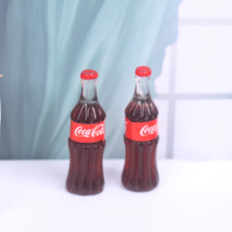 5PCS Mini Cola Soft Drink Bottle Scale Model Ornament Miniature Beverage Coke Bottle Simulation Models DIY Home Decor Craft